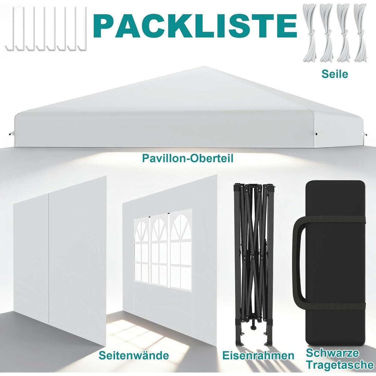 3x3m Pop Up Pavillon – Wasserdicht & Stabil für Garten & Camping
