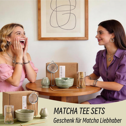 5-tlg. Matcha Set Japanisch – Traditionelles Tee Set mit Schale & Besen