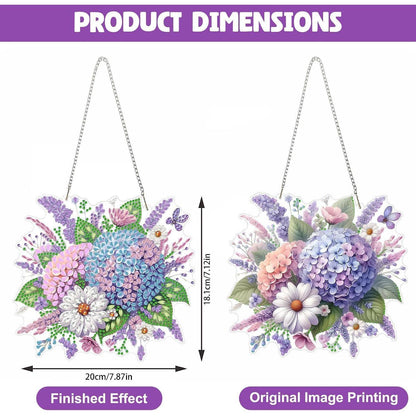 5D Diamantmalerei Anhänger - Blumen Fensterbild DIY Set