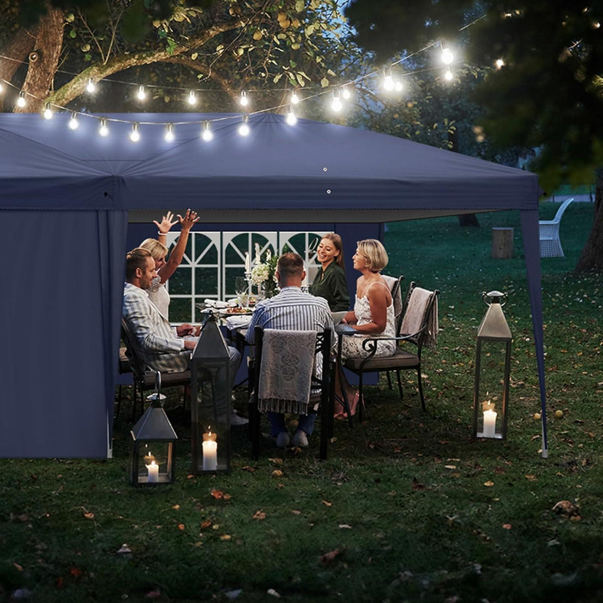 3x6m Faltpavillon mit 6 Seitenwänden – Wasserdicht & UV-Schutz