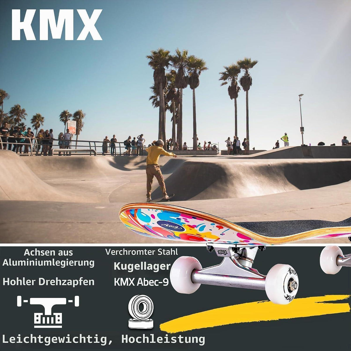 Komplett Skateboard Anfänger Set mit Tool | 31" Graffiti Blau