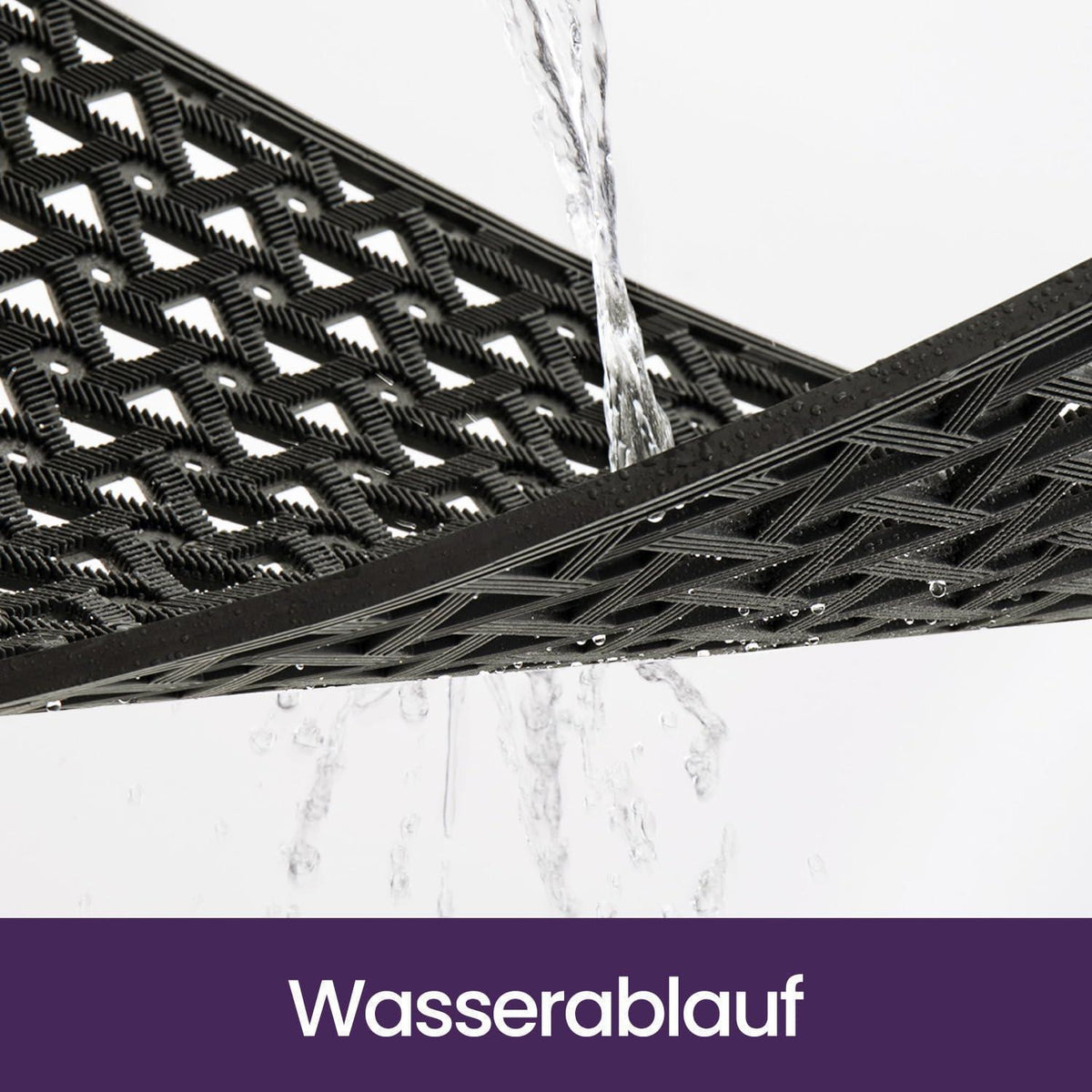 Fußmatte Outdoor rutschfest 81 x 122 cm Schwarz