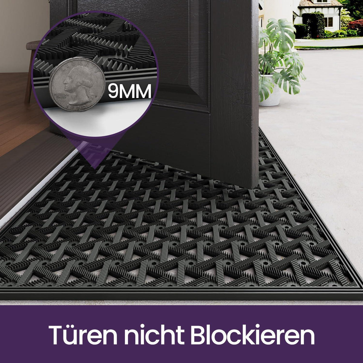 Fußmatte Outdoor rutschfest 81 x 122 cm Schwarz