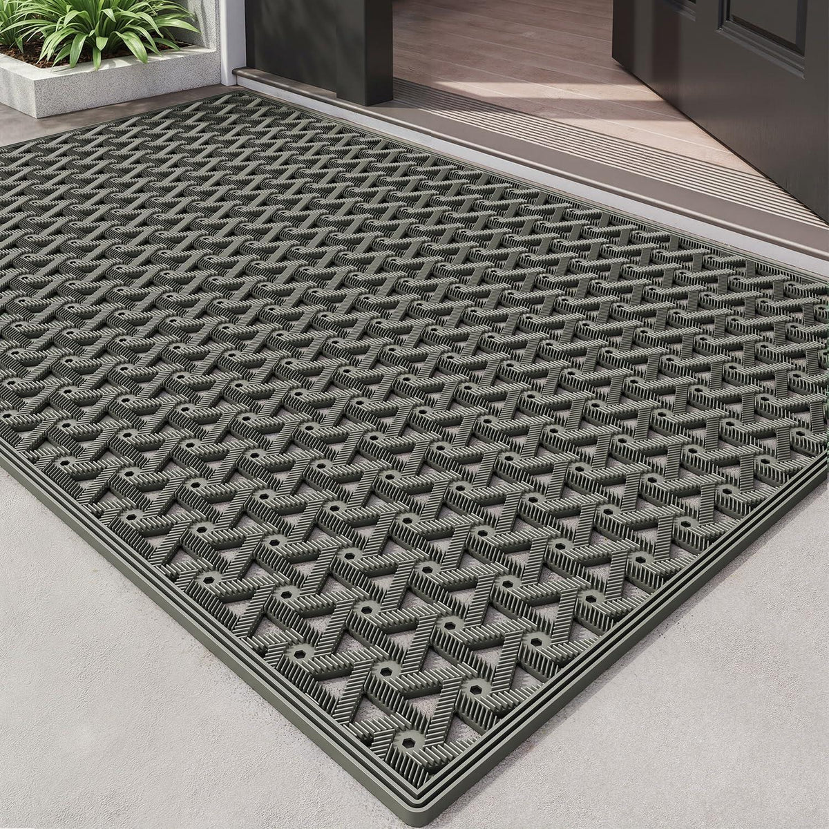 Fußmatte Outdoor rutschfest Grau 81 x 122 cm