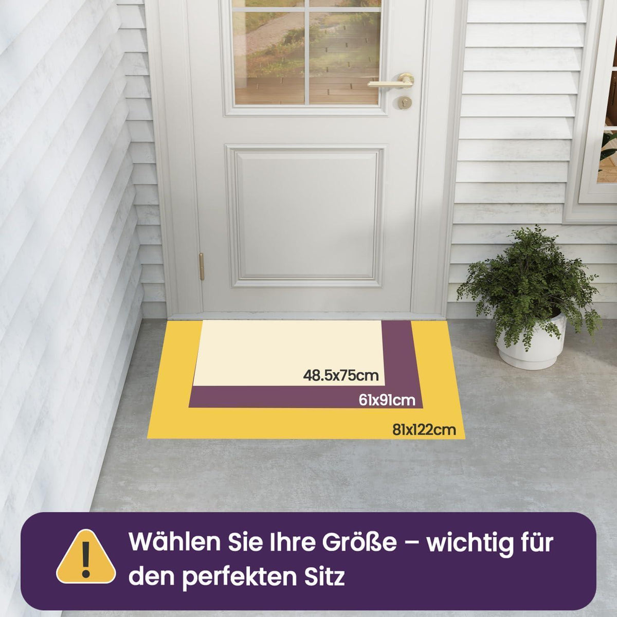 Fußmatte Outdoor rutschfest Grau 81 x 122 cm