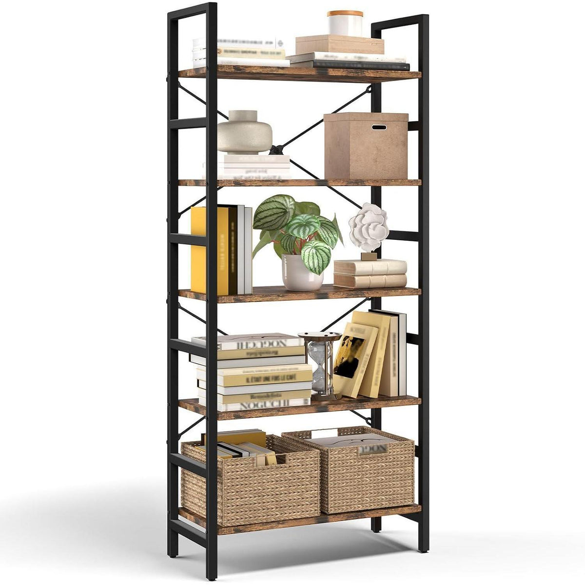 5-Ebenen Bücherregal | Standregal für Küche, Wohnzimmer & Schlafzimmer