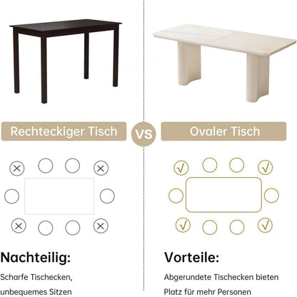 Rechteckiger Esstisch Creme – Moderner Küchentisch 160 cm