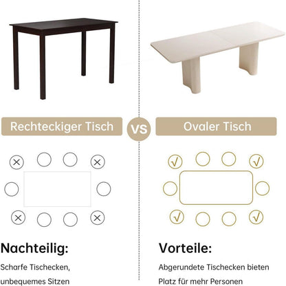 Rechteckiger Esstisch Creme – Moderner Küchentisch 200 cm