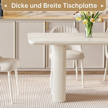 Rechteckiger Esstisch Creme – Moderner Küchentisch 200 cm