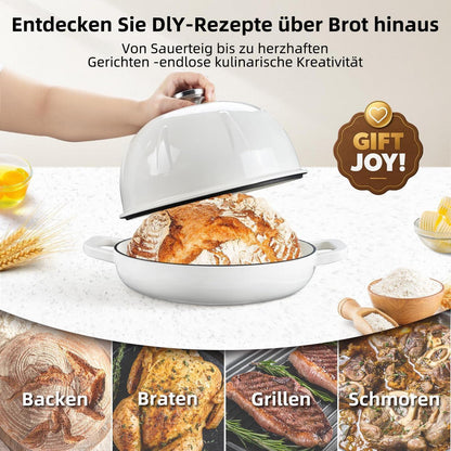 Emaillierter Gusseisen-Brotbacktopf 5,35L Weiß