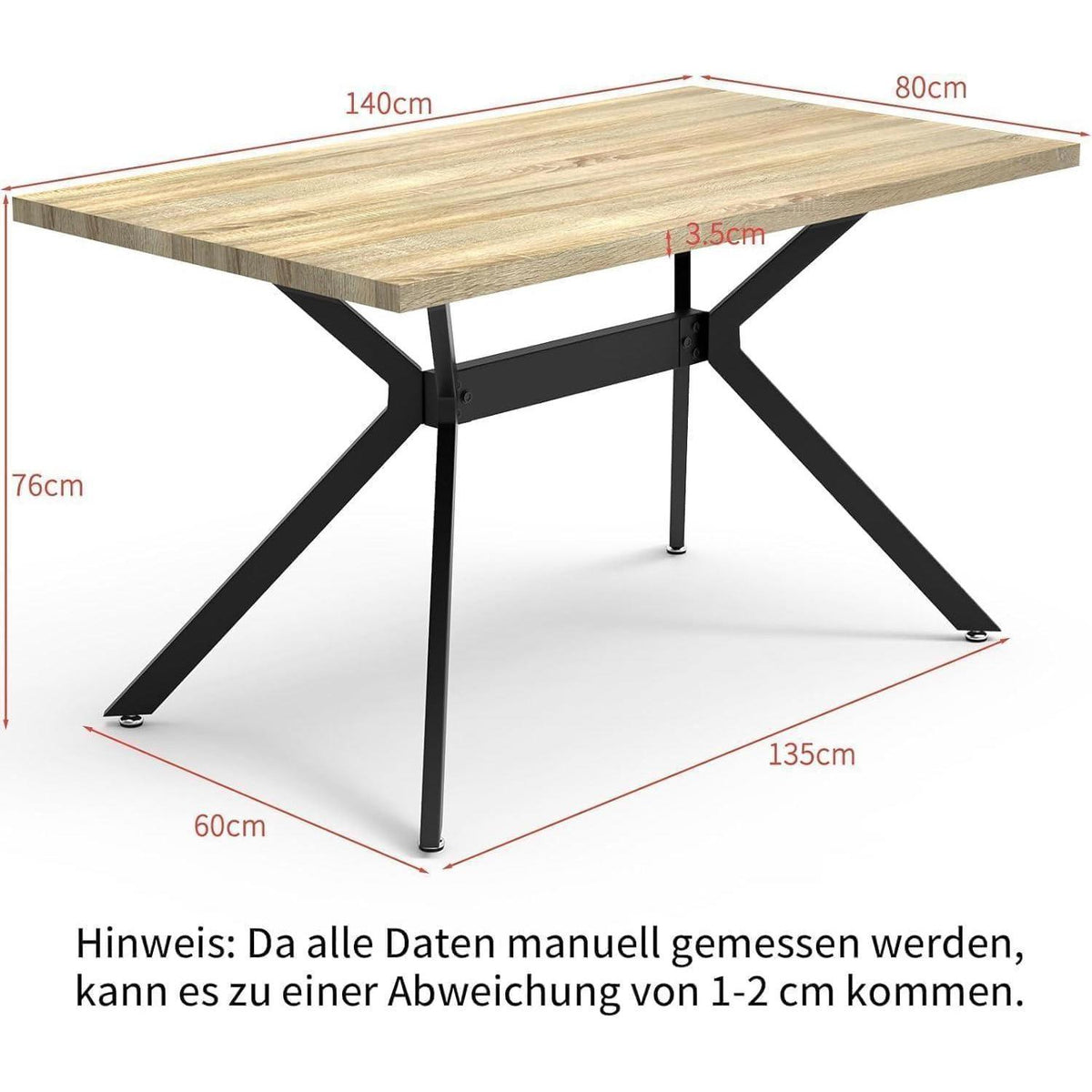 Esszimmergruppe mit Esstisch (140x80cm) & 6 Stühlen – Modern & Komfortabel