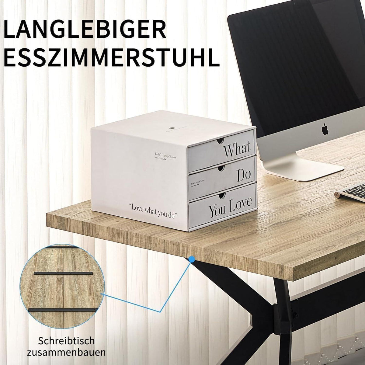 Esszimmergruppe mit Esstisch (140x80cm) & 6 Stühlen – Modern & Komfortabel
