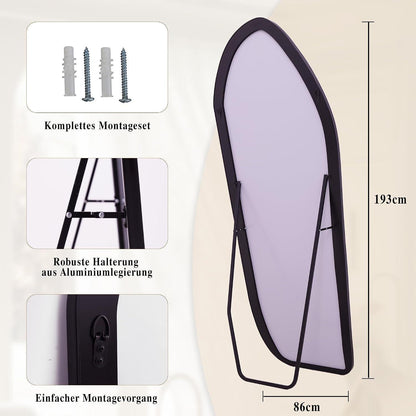 Ganzkörperspiegel Diamantform 170x60cm – Stand- & Wandspiegel