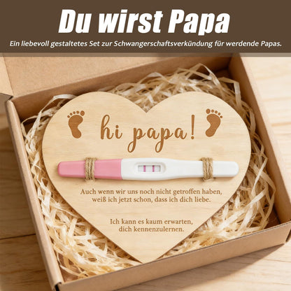 Du wirst Papa Geschenkset – Schwangerschaftsverkündung Holzschild