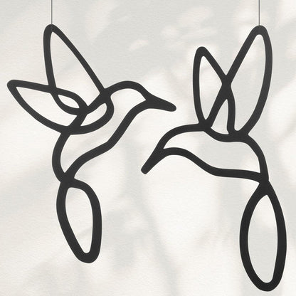 Lineart Vogel Deko Set | Moderne Wand & Fensterbild