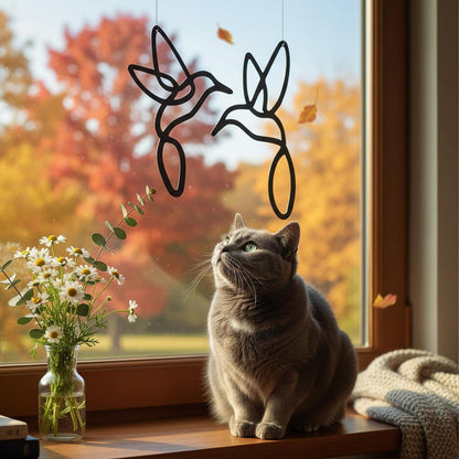 Lineart Vogel Deko Set | Moderne Wand & Fensterbild