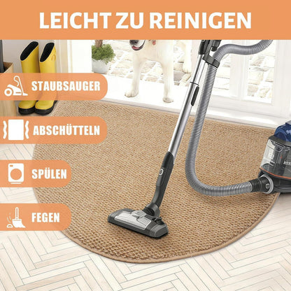 Schmutzfangmatte Halbrund Braun 80x120 – Rutschfest & Waschbar