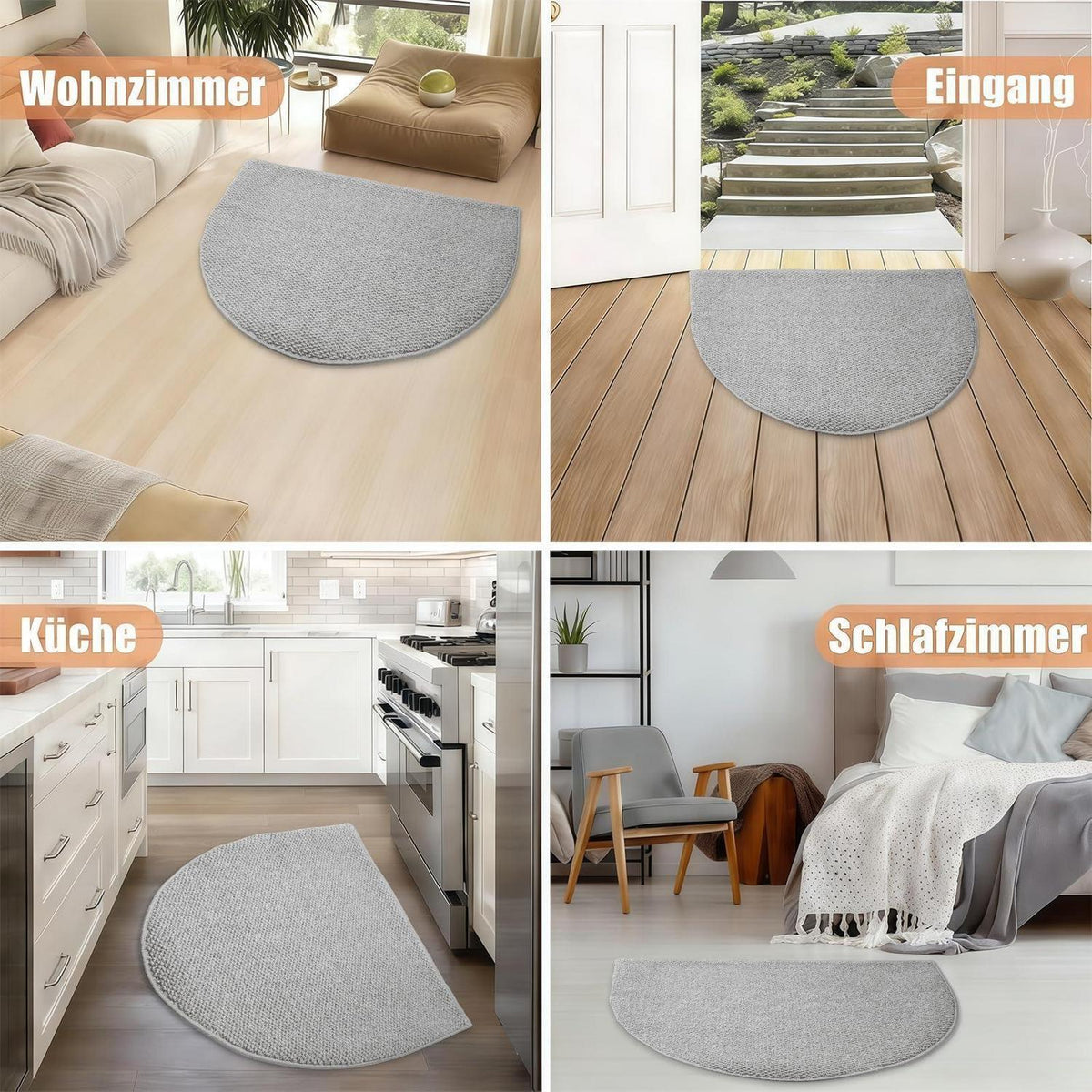 Schmutzfangmatte Grau 60x90 – Rutschfest & Waschbar