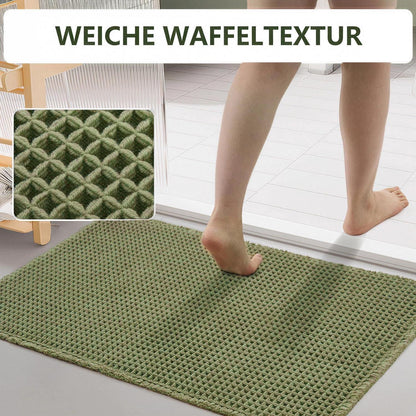 Rutschfester Badezimmerteppich Boho Bohnengrün 60x180cm