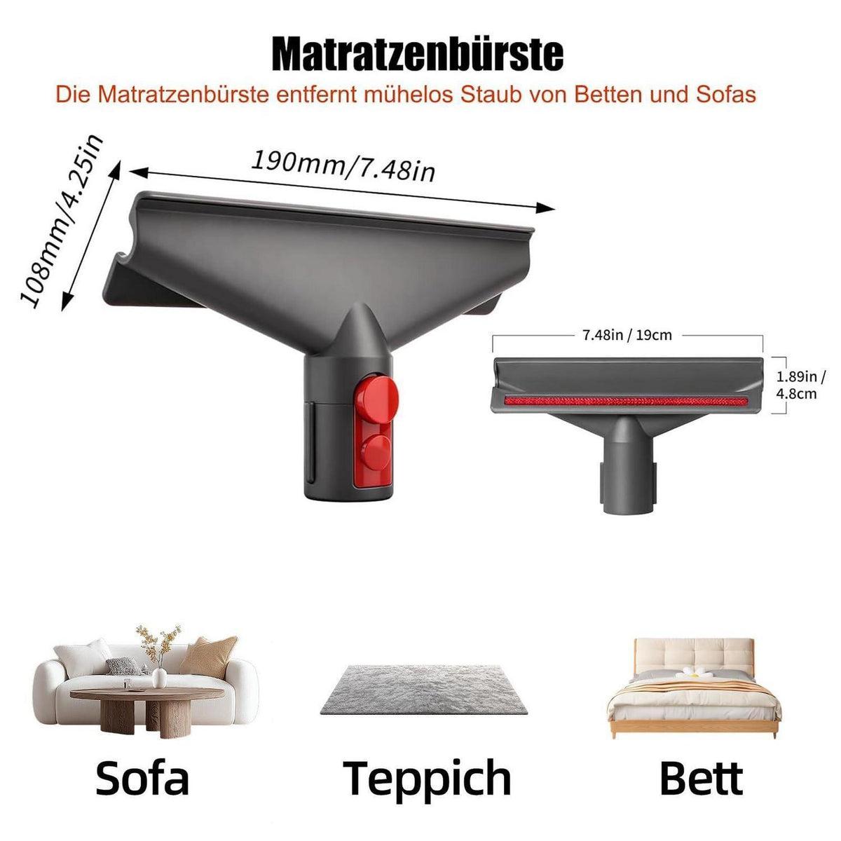6-teiliges Staubsauger Zubehör Set für Dyson V7-V15