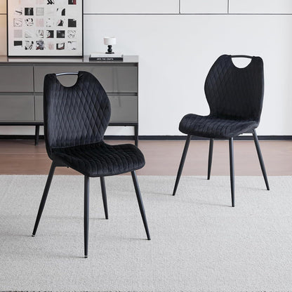 8 Esszimmerstühle Set Schwarz – Polsterstühle für Küche & Wohnzimmer