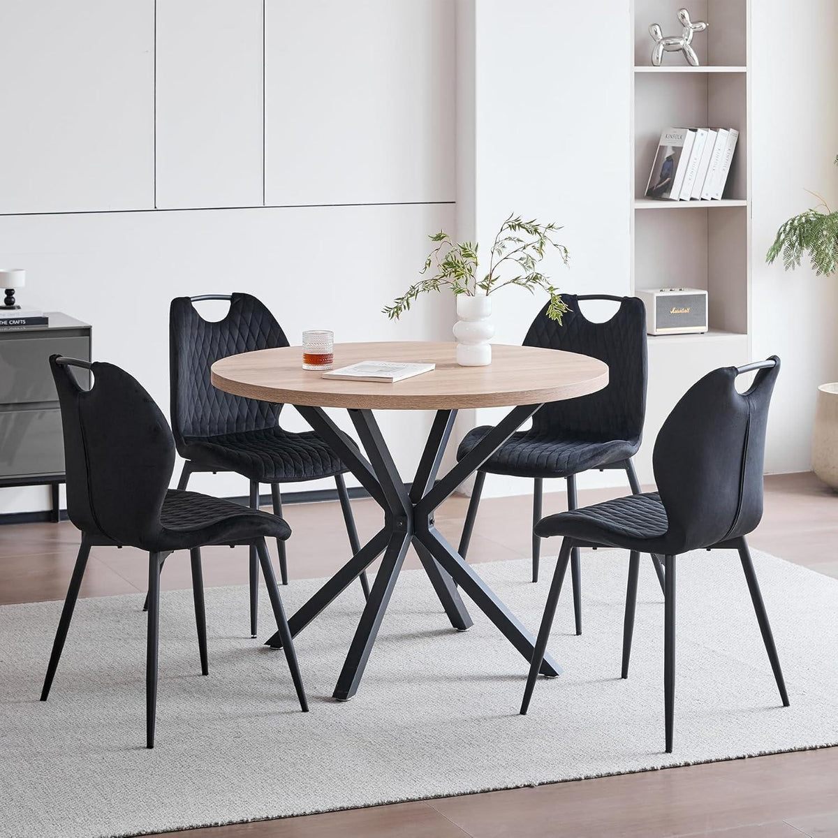 2er-Set Esszimmerstühle Schwarz – Polsterstuhl für Küche & Wohnzimmer