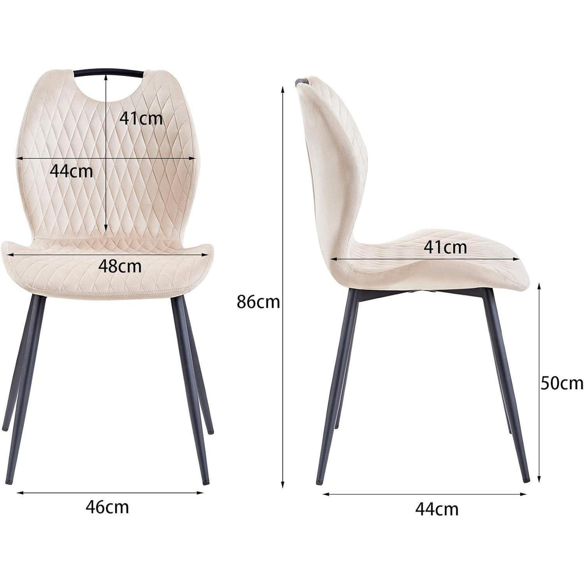 2er-Set Esszimmerstühle Beige – Polsterstuhl Küche Wohnzimmer