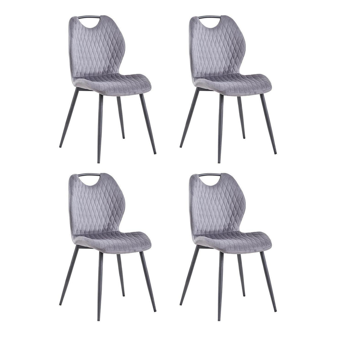 4er-Set Esszimmerstühle Grau – Polsterstühle für Küche & Wohnzimmer