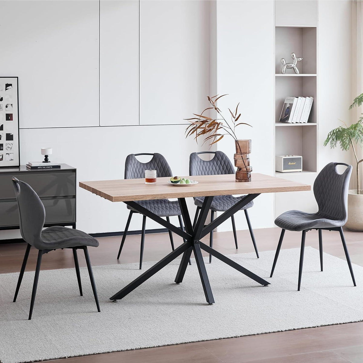 4er-Set Esszimmerstühle Grau – Polsterstühle für Küche & Wohnzimmer