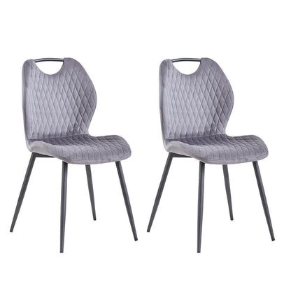 2er-Set Esszimmerstühle Grau – Polsterstühle für Küche & Wohnzimmer