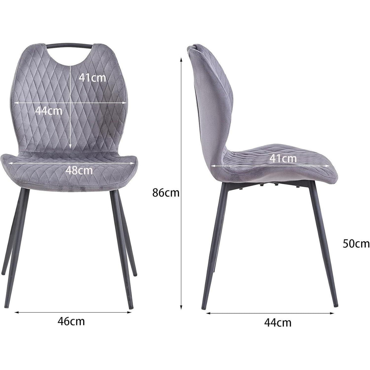 2er-Set Esszimmerstühle Grau – Polsterstühle für Küche & Wohnzimmer