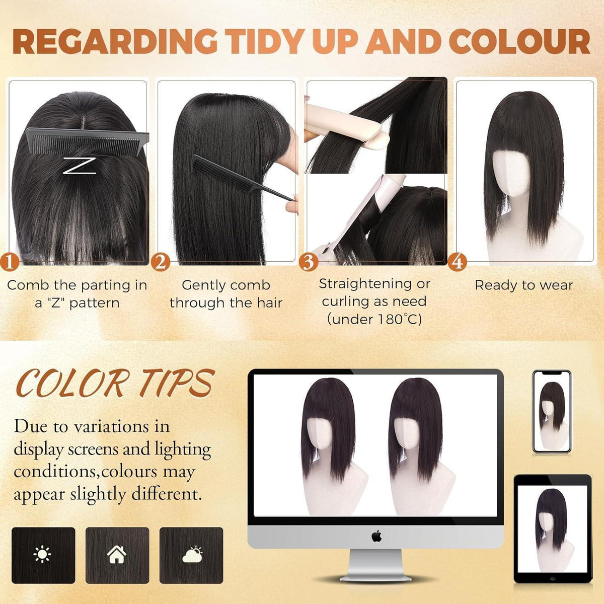 Haar Topper mit Pony – Dünnes Haar abdecken & Volumen zaubern