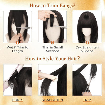 Haar Topper mit Pony – Dünnes Haar abdecken & Volumen zaubern