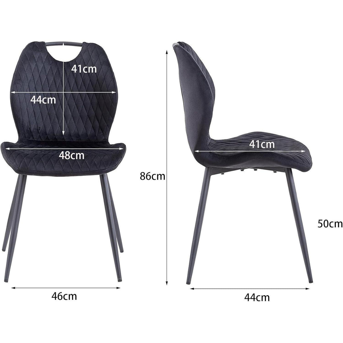 4er-Set Esszimmerstühle Schwarz – Polsterstühle für Küche & Wohnzimmer