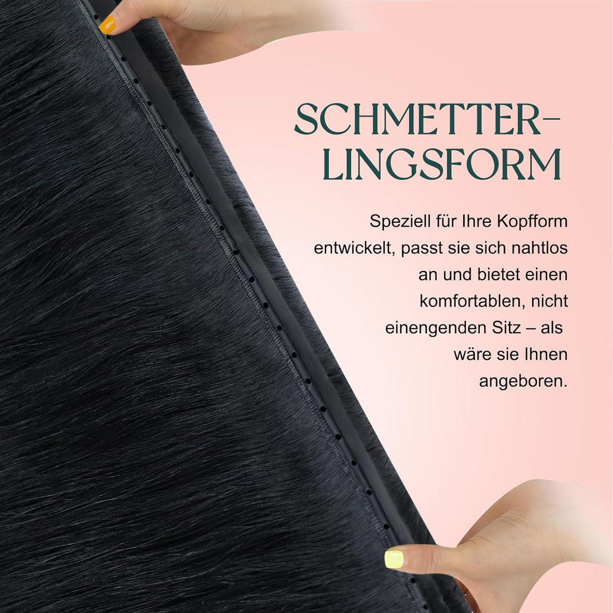 Butterfly Tressen Echthaar Schwarz – 70cm, 100g