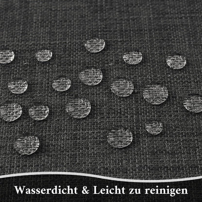 Dunkelgraue Leinen-Optik Tischdecke 80x80 cm – Wasserabweisend