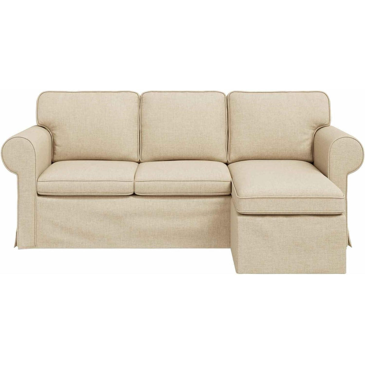 Ecksofa L-Form Creme 160 cm – Modernes Wohnzimmer Sofa