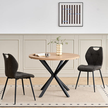 Gepolsterte Esszimmerstühle Set 8 – Skandinavischer Stil Schwarz