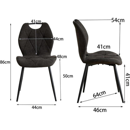 Gepolsterte Esszimmerstühle Set 8 – Skandinavischer Stil Schwarz