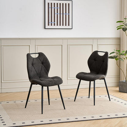 Gepolsterte Esszimmerstühle Set 8 – Skandinavischer Stil Schwarz