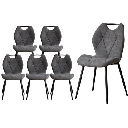 Gepolsterte Esszimmerstühle Set 6 – Grau, Skandinavisch