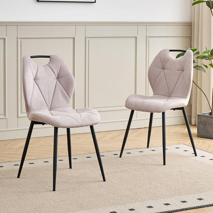 Gepolsterte Esszimmerstühle Set 6 – Skandinavischer Stil Beige
