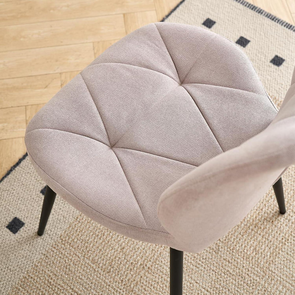 Gepolsterte Esszimmerstühle Set 6 – Skandinavischer Stil Beige