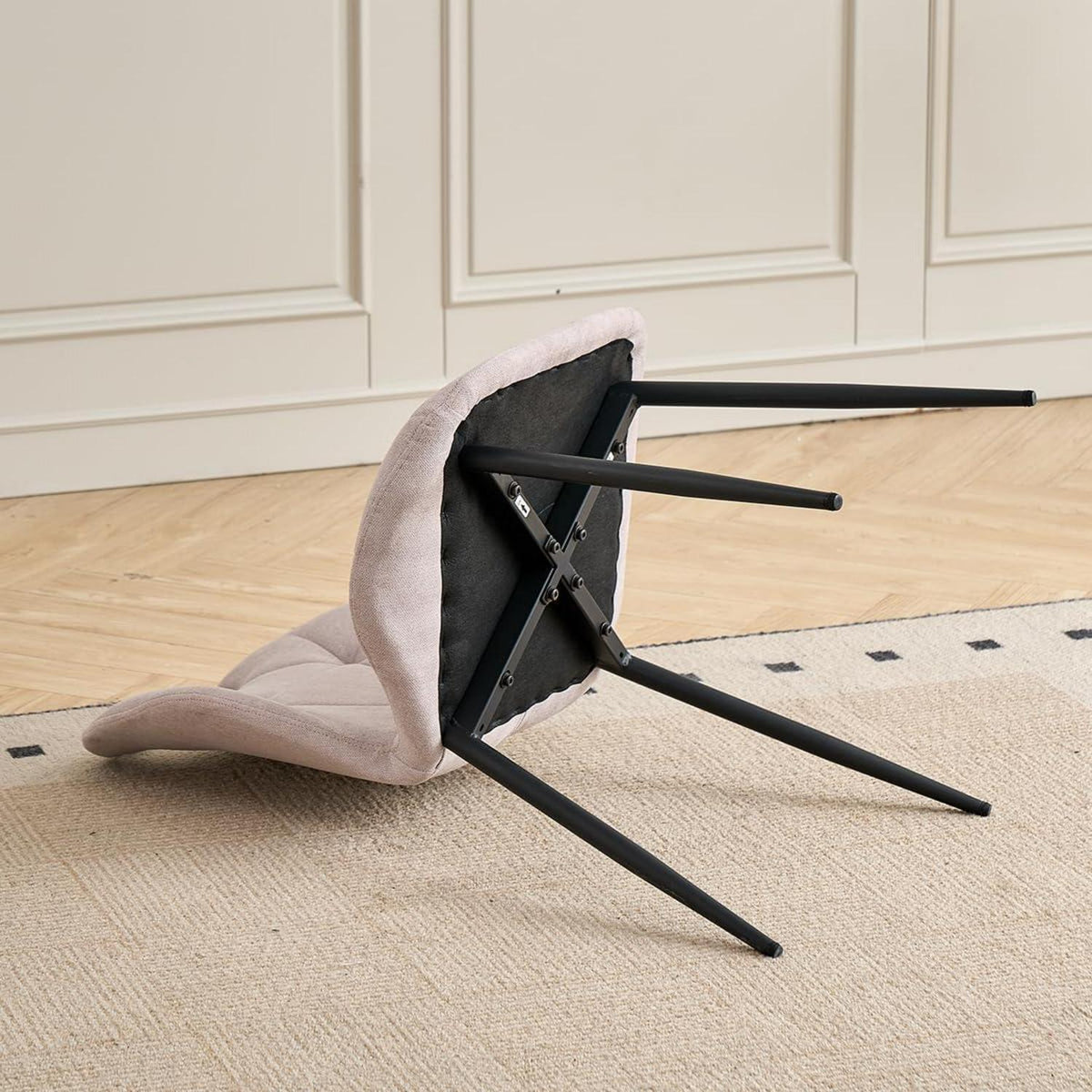 Gepolsterte Esszimmerstühle Set 6 – Skandinavischer Stil Beige