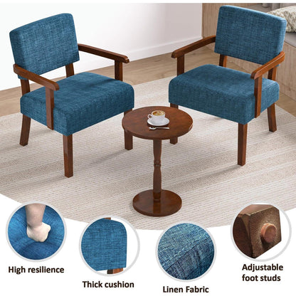 Loungesessel Set 2 Sessel & 1 Tisch, Blau, Bequem & Modern