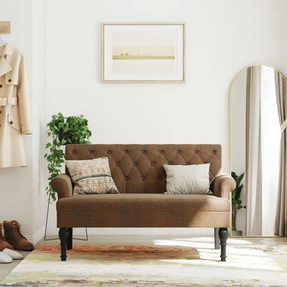 2-Sitzer Sofa Retro-Stil Braun – Loveseat für Wohnzimmer