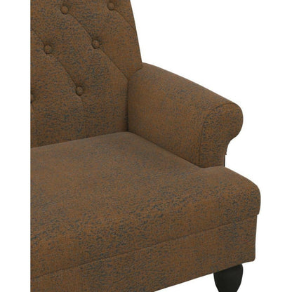 2-Sitzer Sofa Retro-Stil Braun – Loveseat für Wohnzimmer