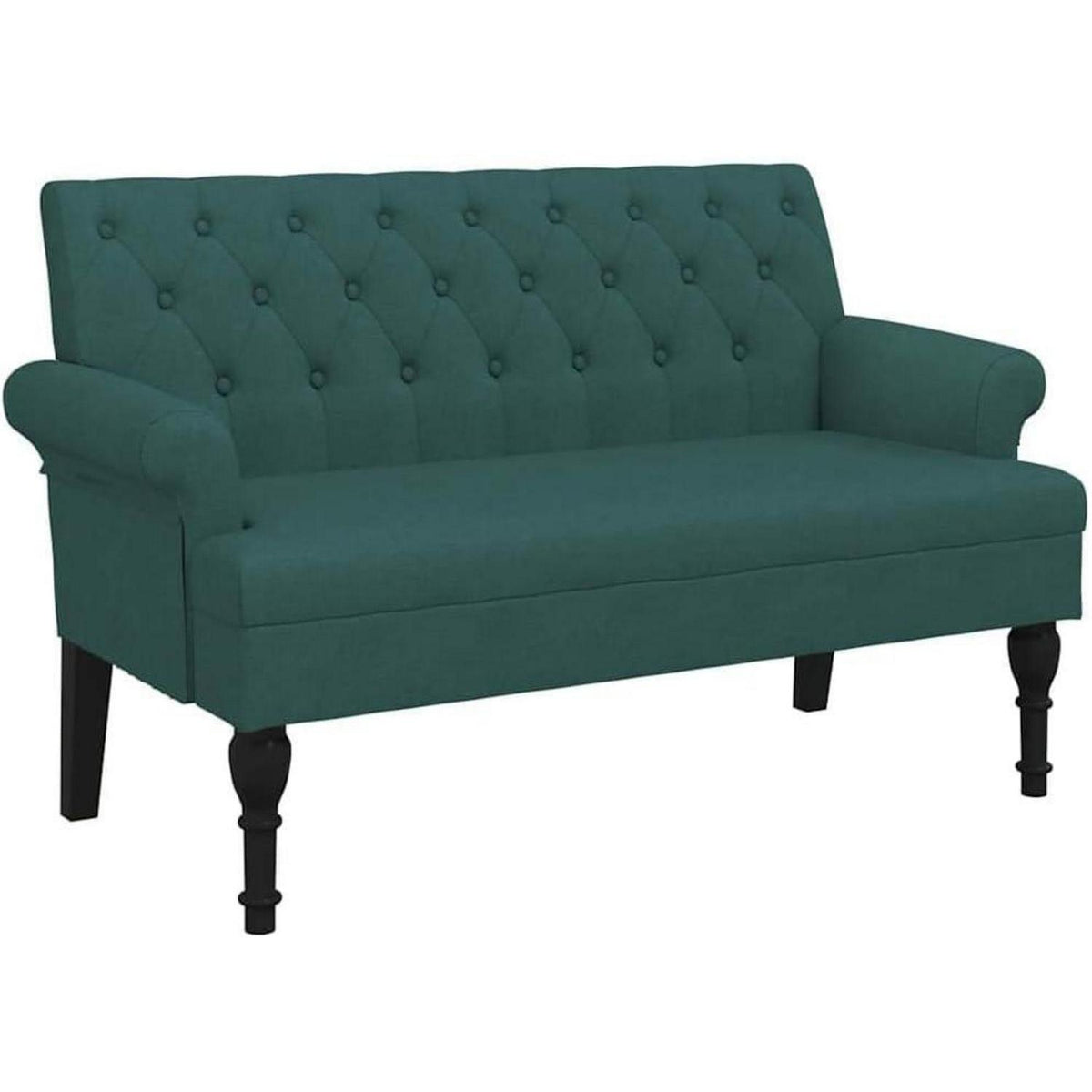 Retro 2-Sitzer Sofa Dunkelgrün – Bequeme Loveseat für Wohnzimmer