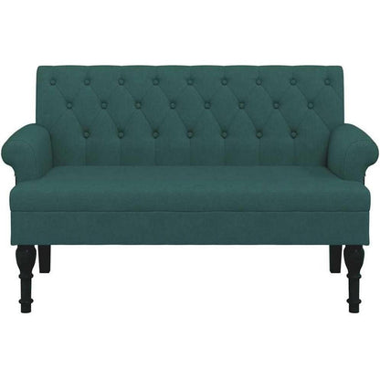 Retro 2-Sitzer Sofa Dunkelgrün – Bequeme Loveseat für Wohnzimmer