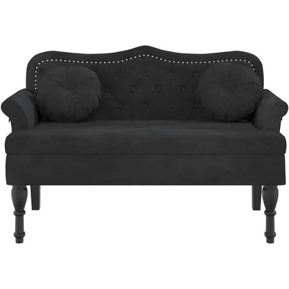 2-Sitzer Samtsofa Loveseat Schwarz – Modernes Polstersofa